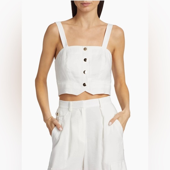 Ramy Brook Gabi Button-Front Crop Top - Picture 3 of 5